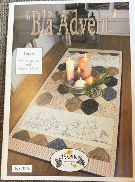 Bl&aring; advent, stoffpakke til adventskalender 